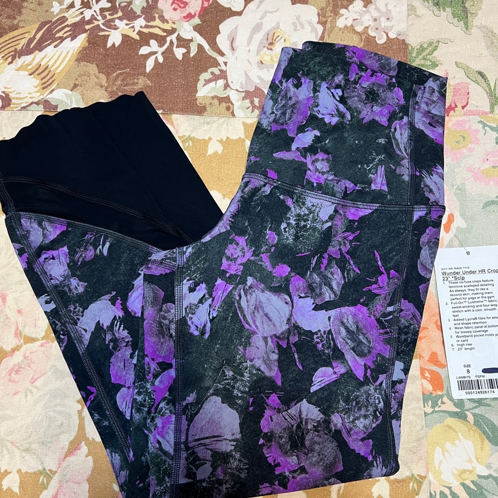 lululemon athletica Purple Floral Leggings